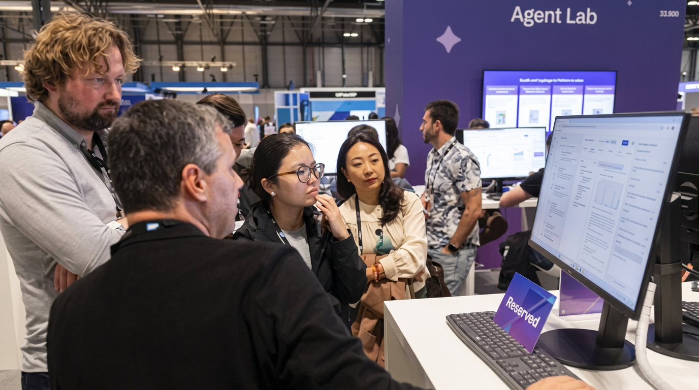 SAP engineers guiding attendees through Joule Studio
